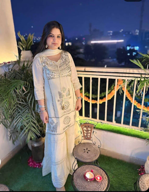 Mirror Off-White Sharara Set